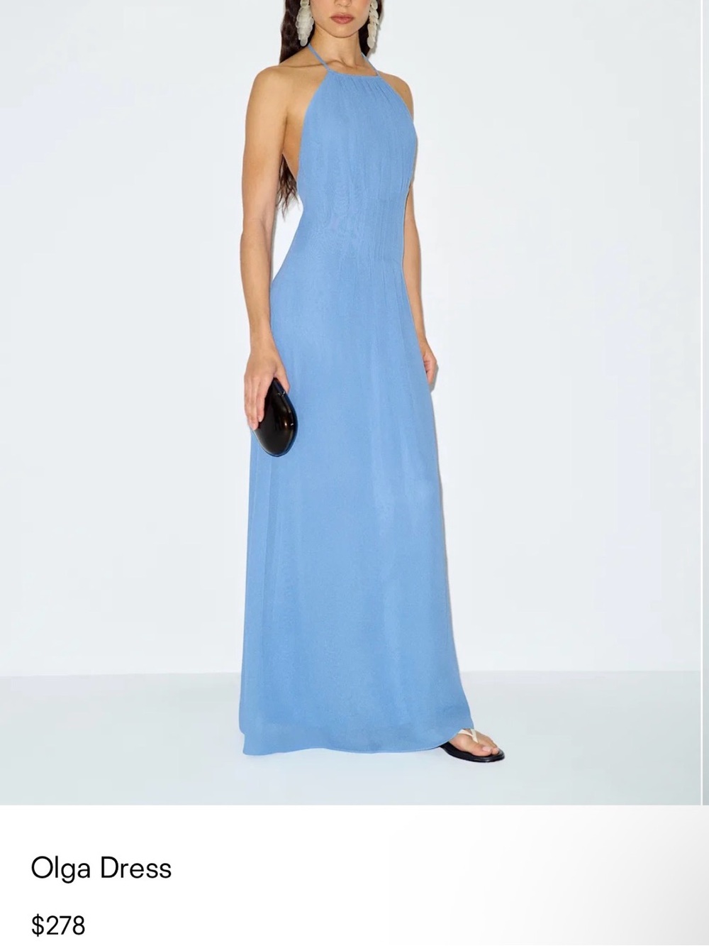 Reformation Halter Maxi Dress in Sky Blue